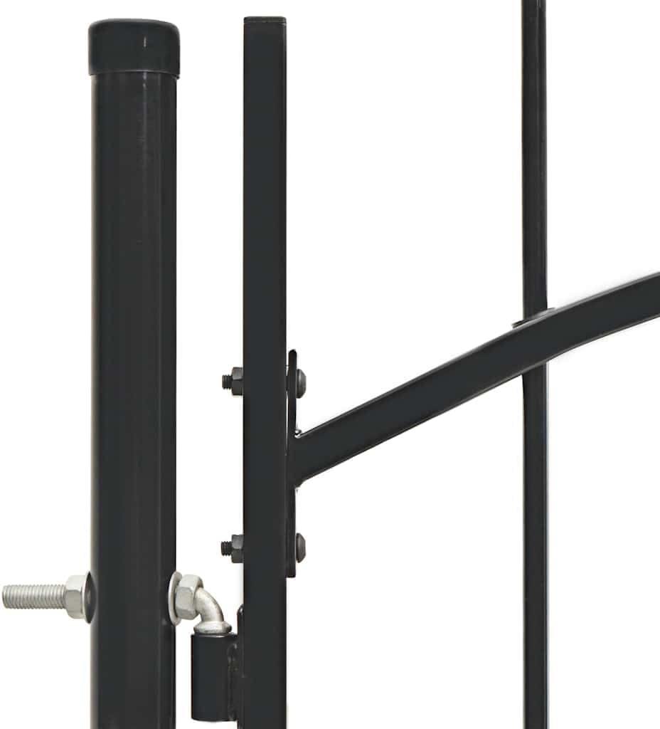 vidaXL Gartentor mit Gewölbter Spitze Metalltor Zauntor Gartentür Zauntür Hoftor Hoftür Tor Pforte G