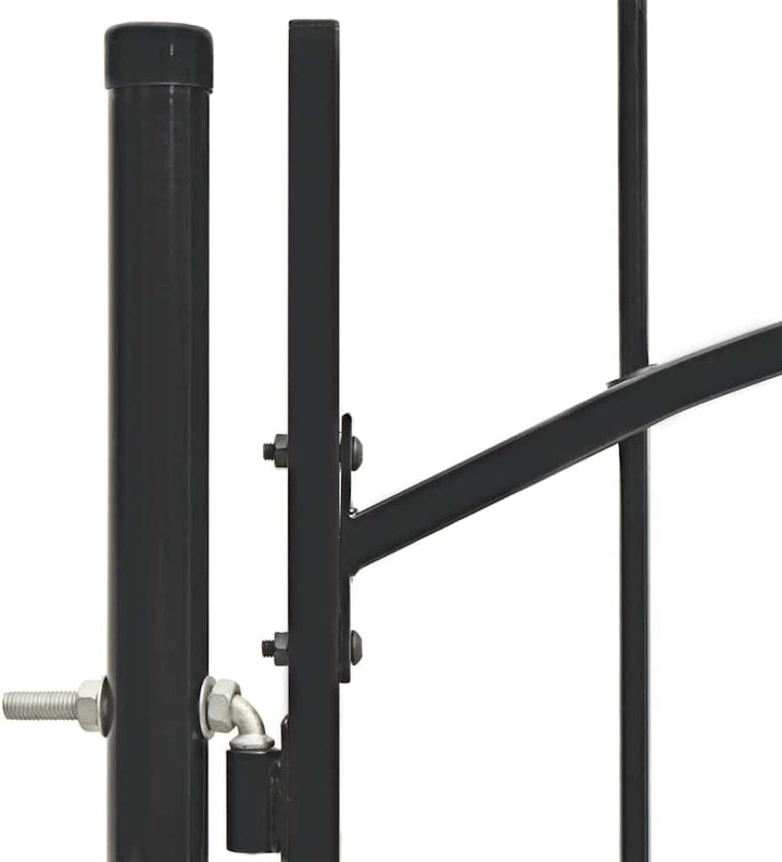 vidaXL Gartentor mit Gewölbter Spitze Metalltor Zauntor Gartentür Zauntür Hoftor Hoftür Tor Pforte G
