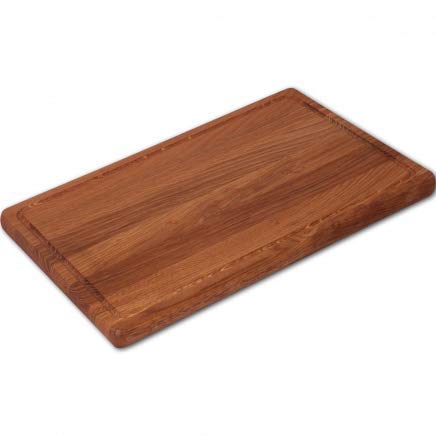 HOFMEISTER® Schneidebrett aus Eichen-Holz, rechteckig, 45 cm, grosses Tranchierbrett mit Saftrille,