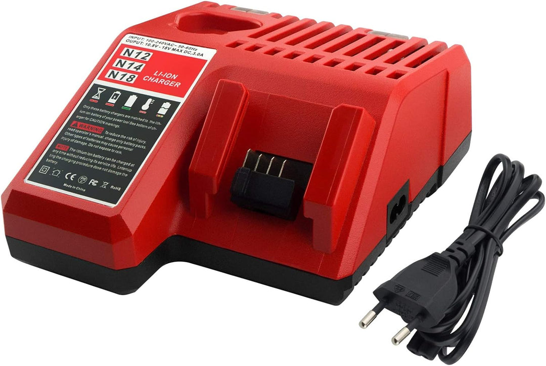 GOOALITY 3A 12V - 18V Ersatz Ladegerät für Milwaukee 12V-18V Akku M12 M18 48-59-1812 48-11-2420 48-1