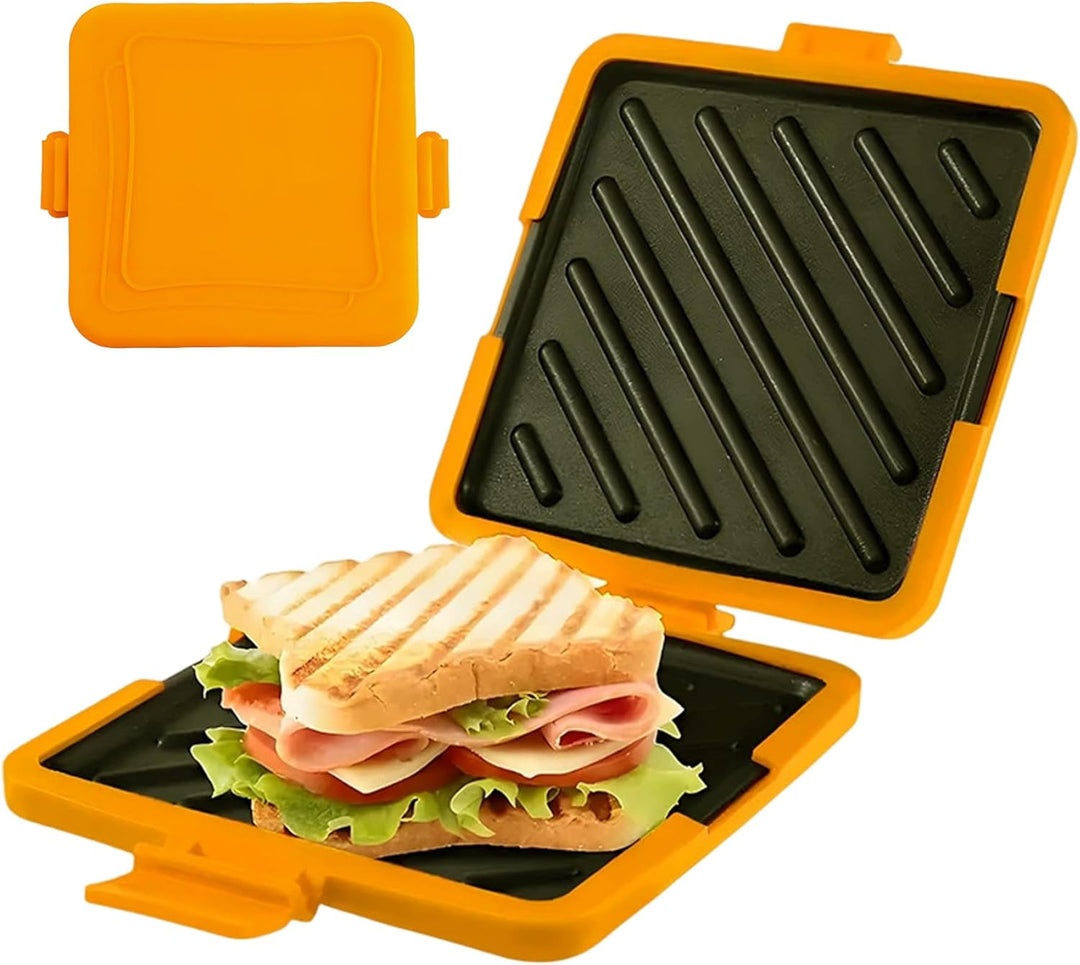 Mikrowellen-Sandwich-Maker, lebensmittelecht, antihaftbeschichtet, Sandwichpresse, integrierter Ansc