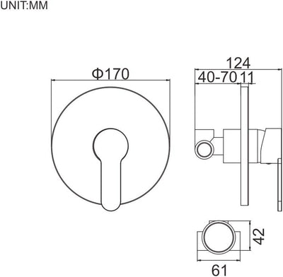 Ibergrif - Unterputz Duschhahn für Duschsystem, 1 Funktionen, Chrom, 1 Funktion