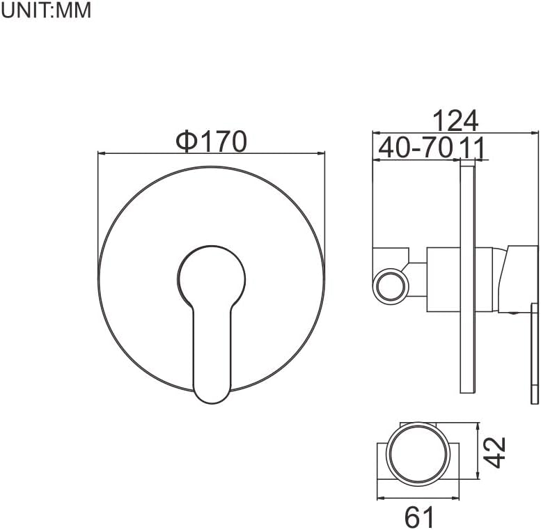 Ibergrif - Unterputz Duschhahn für Duschsystem, 1 Funktionen, Chrom, 1 Funktion