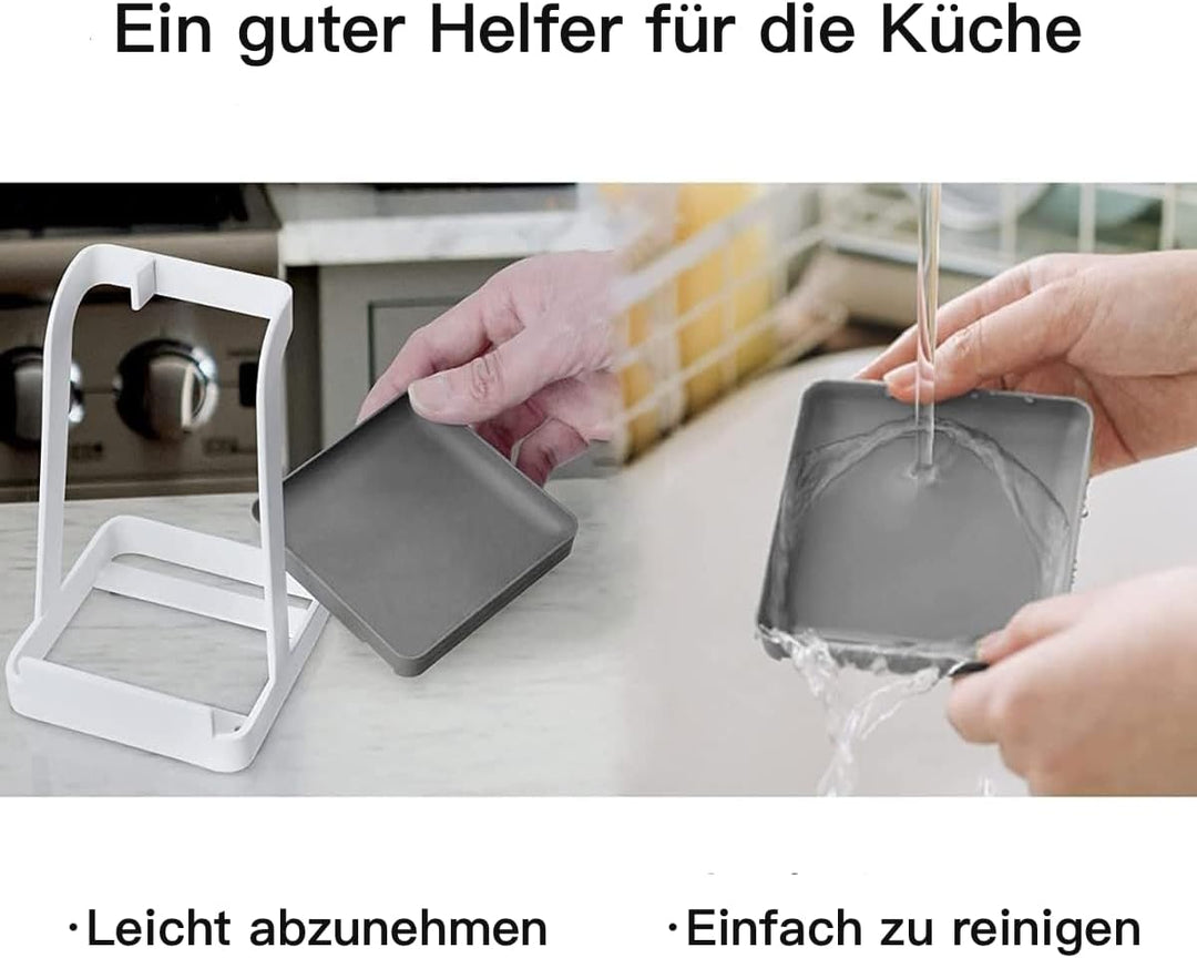 Rievem Topfdeckel- und Kochlöffelständer Stahl Küche Topfdeckelhalter Multifunktionsablage für Pfann