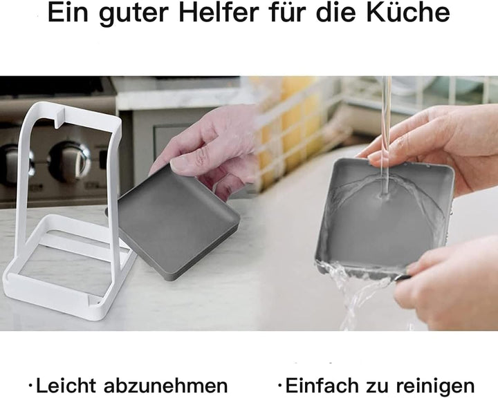 Rievem Topfdeckel- und Kochlöffelständer Stahl Küche Topfdeckelhalter Multifunktionsablage für Pfann