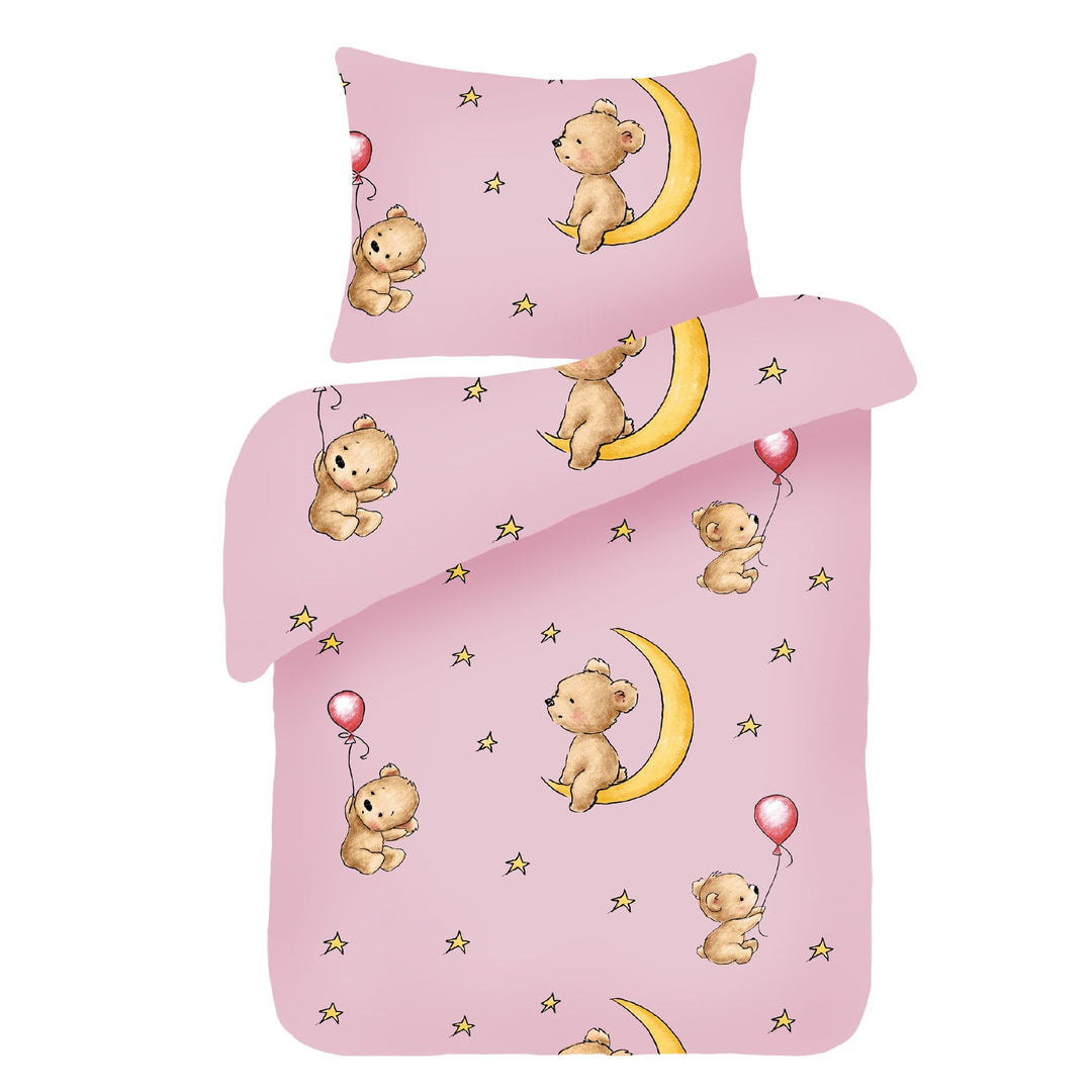 Kinder Bettwäsche 2-TLG (100x135cm / 40x60cm) Bettdecken Set, 100% Baumwolle - Babybettwäsche mit Mo