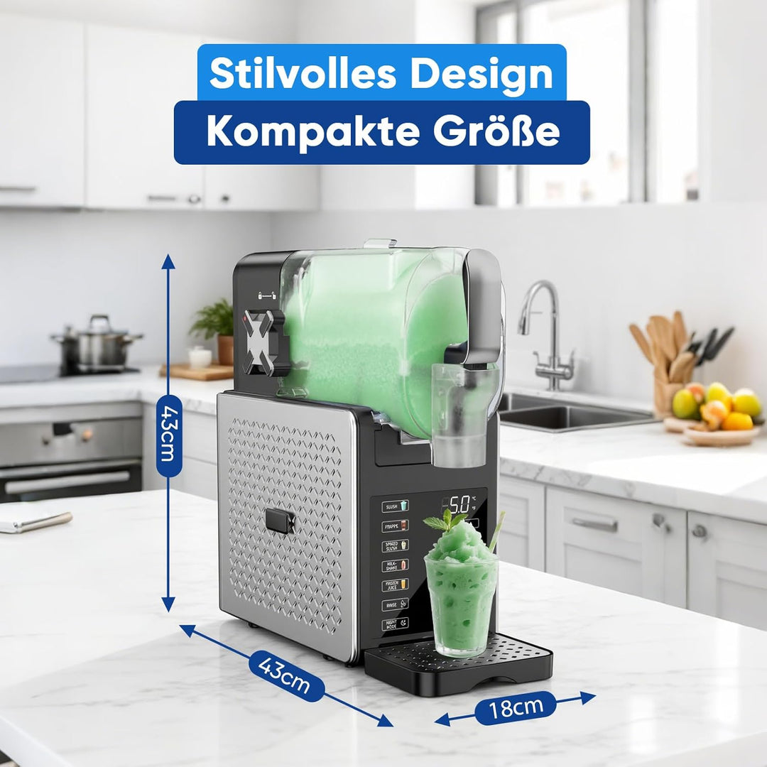 Slush Maschine – 2,5L Slushie Maschine, kein Eis nötig, mit LED-Display, 6 voreingestellte Programme