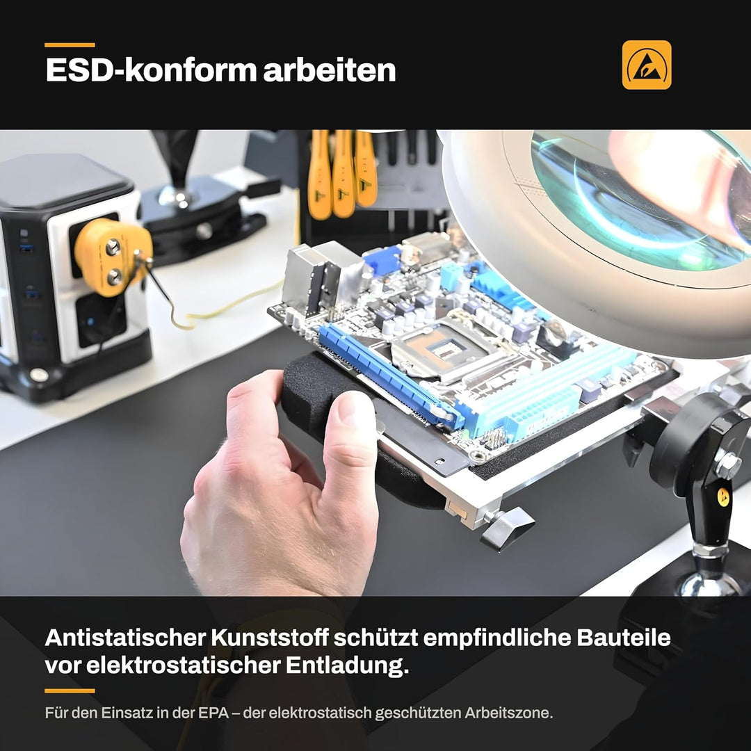 BERNSTEIN ESD Pinzetten Set 7-teilig - Antistatischer Kunststoff, Präzisionspinzette für Elektronik