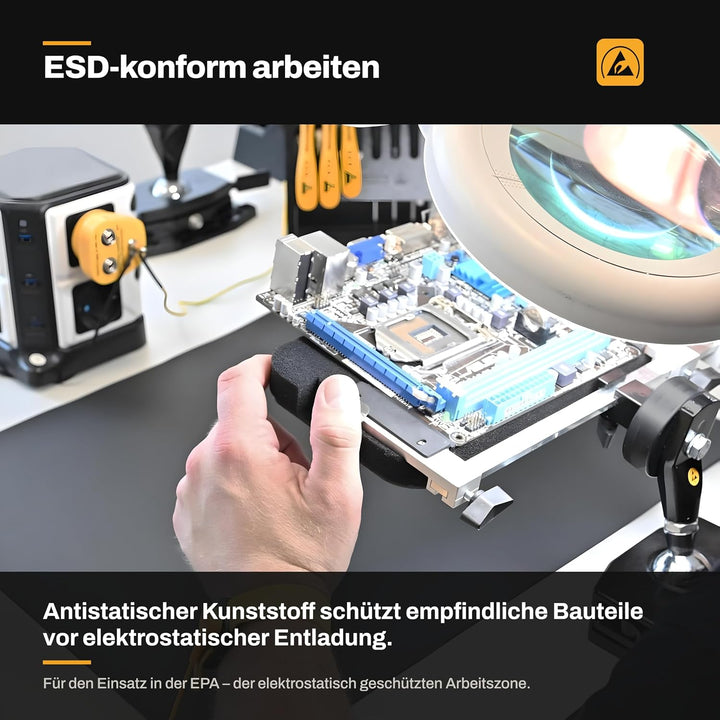 BERNSTEIN ESD Pinzetten Set 7-teilig - Antistatischer Kunststoff, Präzisionspinzette für Elektronik