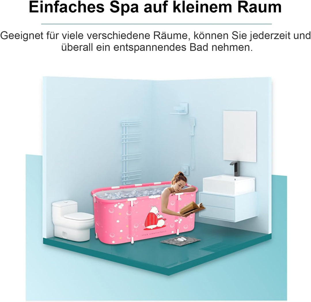 Sinbide Faltbare Badewanne, installieren und tragbare abnehmbare Badewanne, Geeignet für Erwachsene