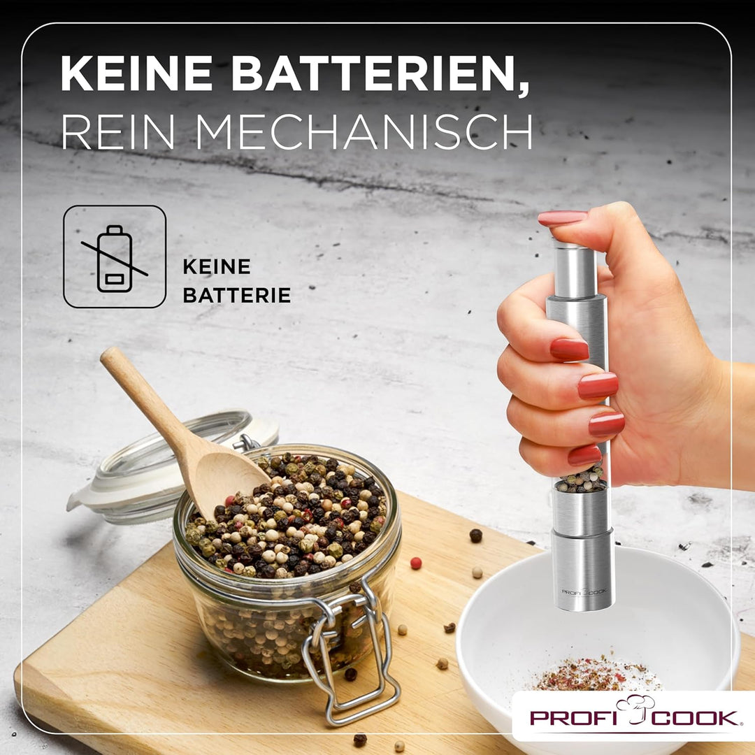 ProfiCook® Salz und Pfefferstreuer | Pfeffermühle | Salz und Pfeffermühle | 2er Set | Salzstreuer Ed