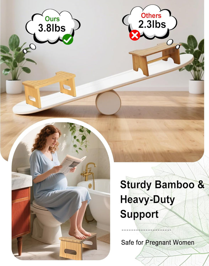 Toilettenhocker Holz, Klappbarer WC Hocker für Erwachsene, Toilettenhocker Erwachsene,Tritthocker Kl