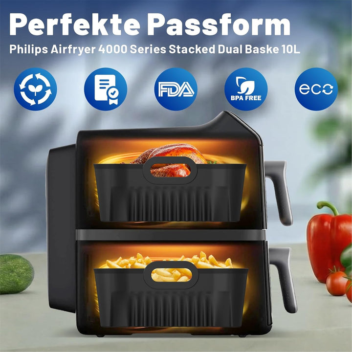 Heissluftfritteuse Zubehör für Philips Airfryer 4000 Series 10L, Silikonform Heissluftfritteuse Zube