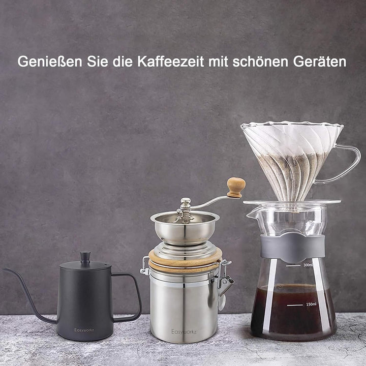 Easyworkz Manuelle Kaffeemühle, mit einstellbarer Einstellung, Hand Edelstahl Kaffeebohnenmühle Werk