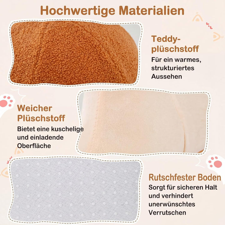 COSTWAY Katzenbett, schneckenförmig, Katzenhöhle mit waschbarem Kissen &amp; Rutschfester Unterseite, Ka