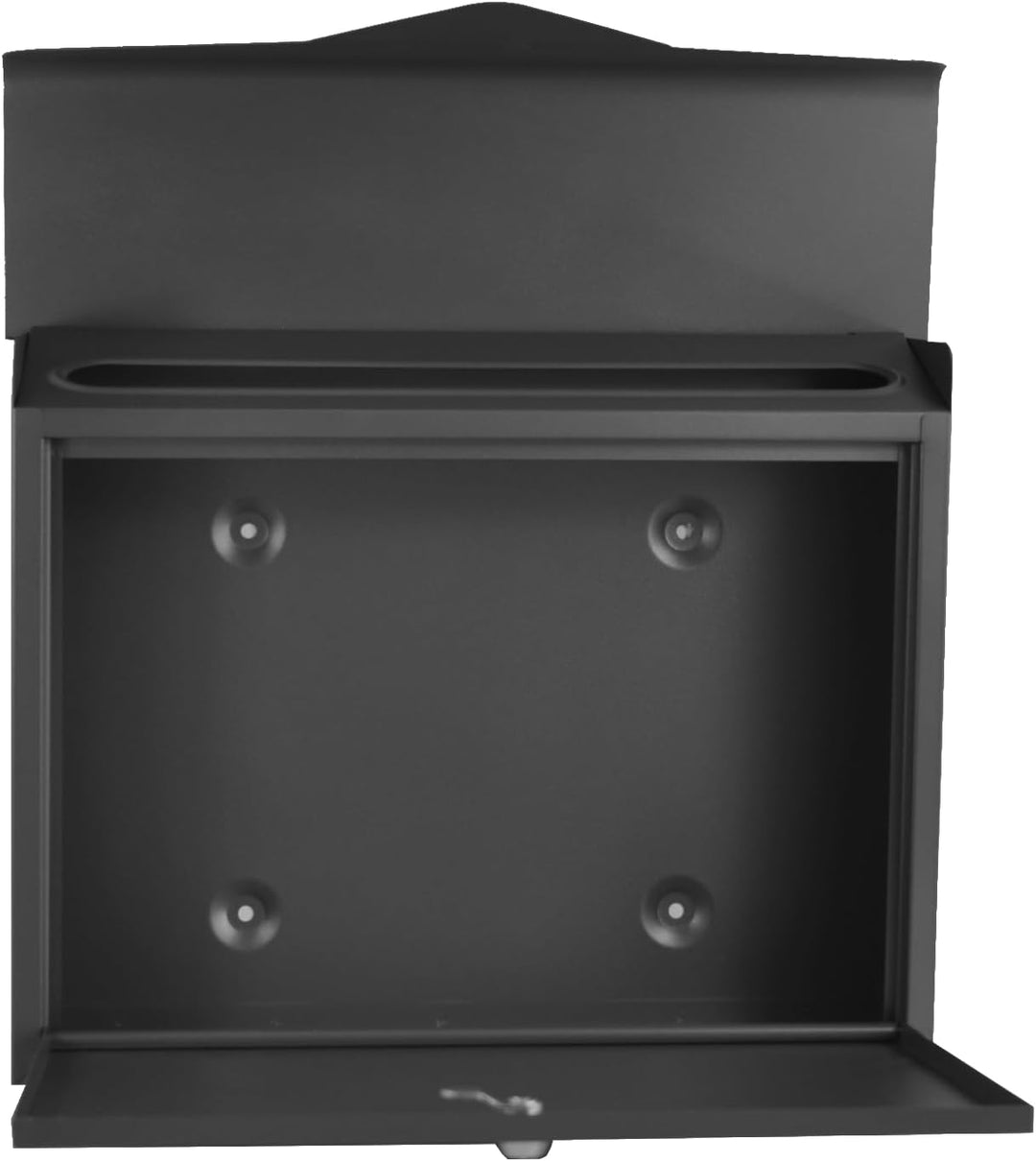 Designer Briefkasten Wandbriefkasten Postkasten ohne Zeitungsrolle Zeitungsfach Schwarz Matt RAL 901