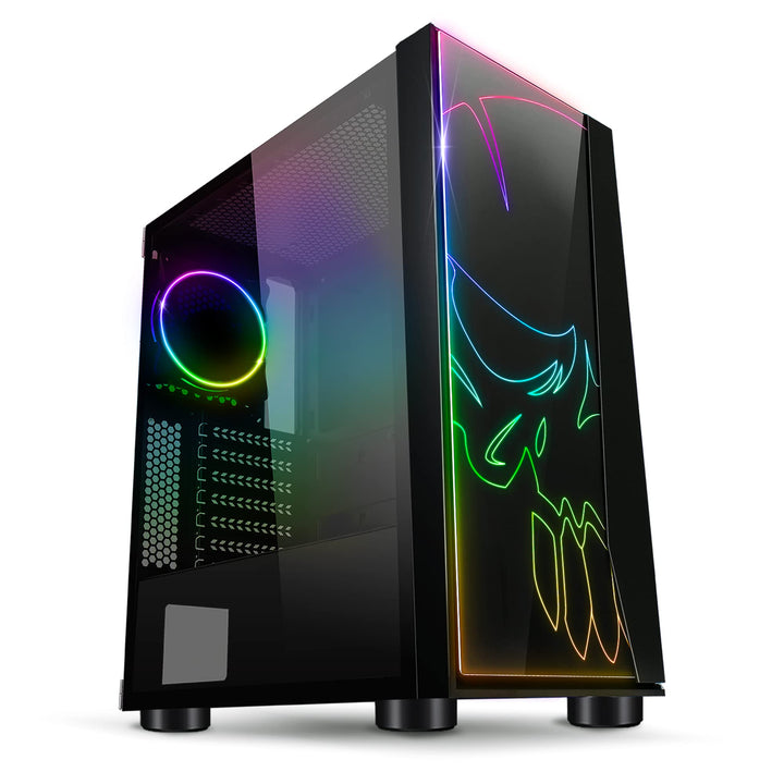 SPIRIT OF GAMER Ghost One Gamer PC-Gehäuse RGB Ghost One – Vorderseite und Wand aus Hartglas – 60 Hi