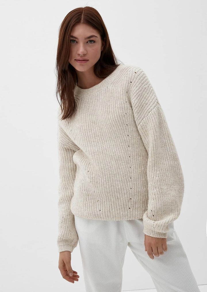 QS Damen Strickpullover M Weiss, M Weiß