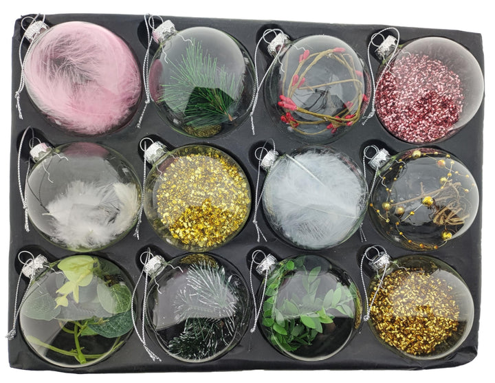 MC Trend 12er Set edle Luxus Glas Weihnachtskugeln Ø 8cm Weihnachtsbaum Christbaumkugeln Weihnachten