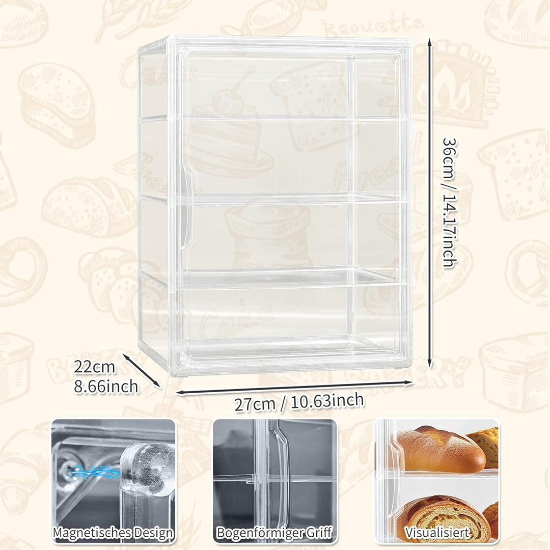 Gute Brotkasten Gross Transparente Brotbox - 4 Schichten Einstellbar Brotaufbewahrungsbox Acrylbox m