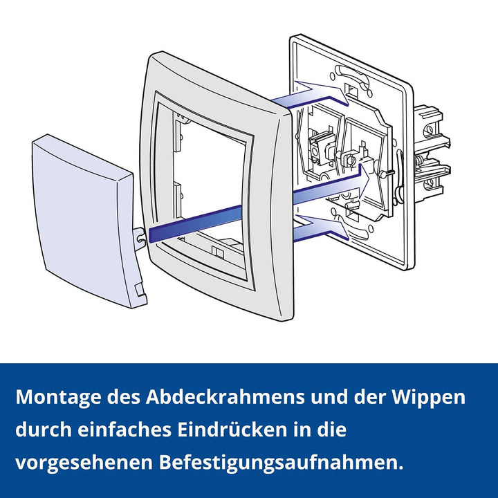 Ein/Aus Schalter 20er-Set - Vorteilspack | 20 x Doppel-Steckdosen inkl. Rahmen (komplett) Weiss (RAL