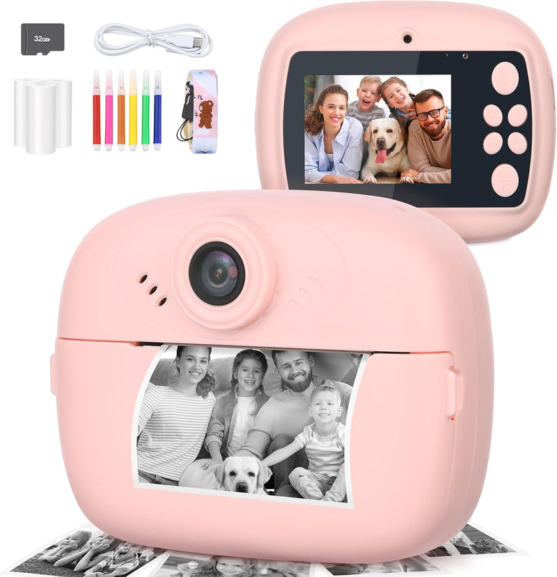 Kinderkamera Sofortbildkamera, Kamera für Kinder digitalkamera Kinder instant Camera 1080P 2,4 Zoll