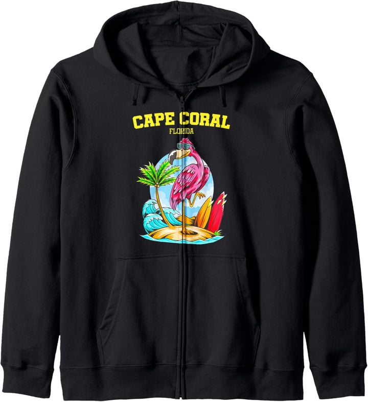 Cape Coral Flamingo Strand Ozean Surfbrett Kapuzenjacke