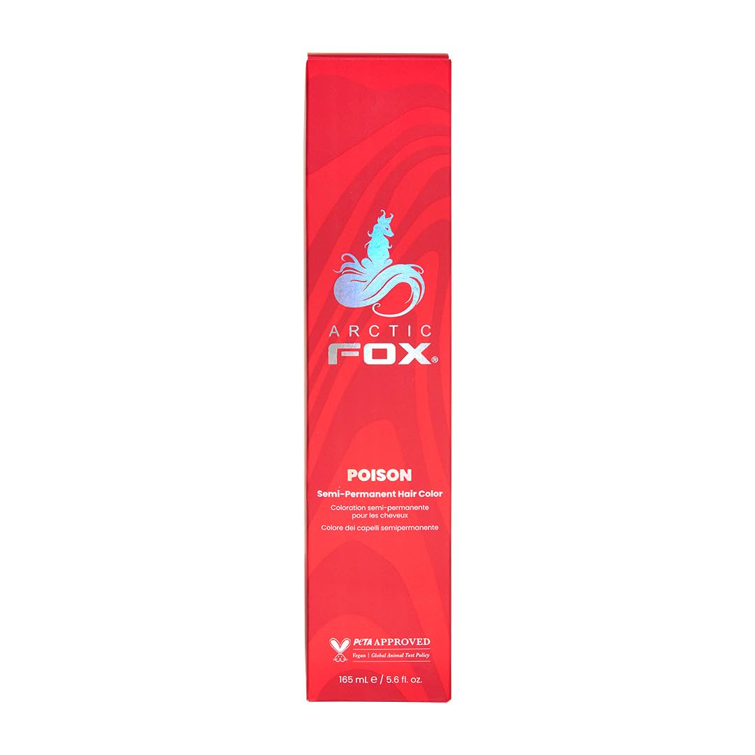 ARCTIC FOX 100% Vegan & Cruelty Free Vibrant Semi Permanent Hair Colour Dye - Poison 165 ml e Gift 1