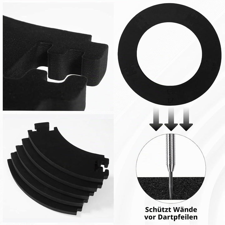 5 Pcs Spleissen Dart Surround Wandschutz, Haltbares Eva Dartboard Surround Innendurchmesser 45cm, Au