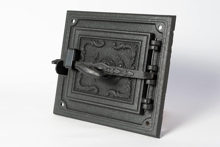 SEZAM Ofentür aus Gusseisen für Feuerstellen mit Dichtschnur - mit Türriegel, Brotofentür - Steinofe