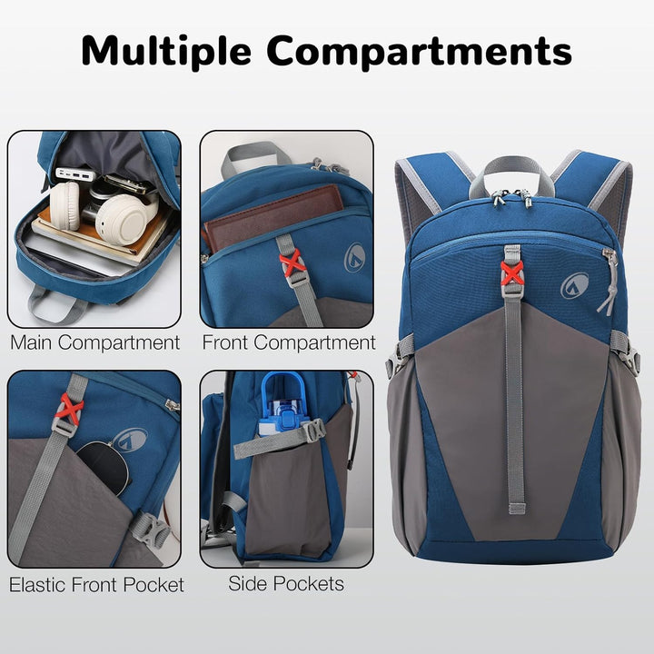 12L Wanderrucksack Klein Leichter, Kleiner Rucksack Lässig Herren Damen, Mini Daypacks für Wandern R