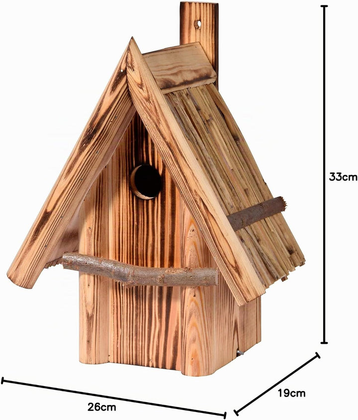 dobar® 13070e Nistkasten Hexenhaus Ø 32 mm - Nisthöhle für Wildvögel - Nistkasten Massivholz - Nisth