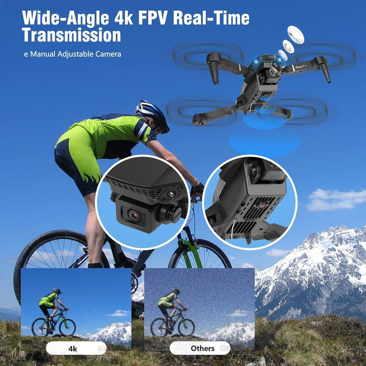 Drohne mit Kamera 4K,Mini Drone mit 2 Akkus und Handtasche für Anfänger | One KeyStart/Landen,Höhenh
