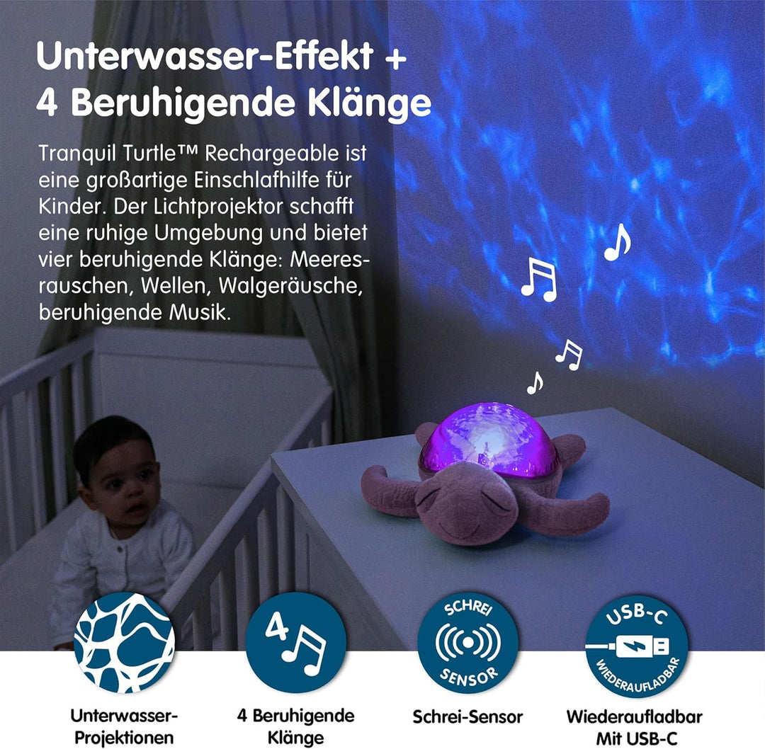 Cloud b | Nachtlicht mit Musik | Unterwasserprojektionen | 4 beruhigende Geräusche | Helligkeit eins