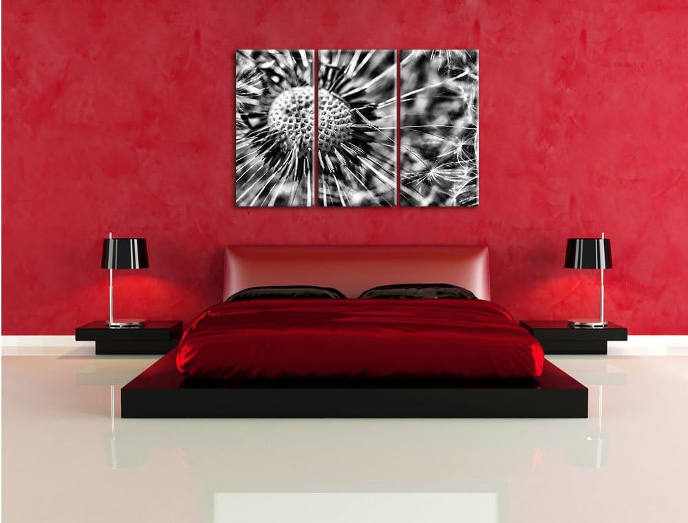 Pixxprint Pusteblume als Leinwandbild/Grösse: 3 Teilig (120x80) cm/Wandbild/Kunstdruck/fertig bespan
