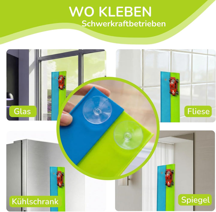 5M Flexible Autorennbahn Set mit 2 Loopings, 2-in-1 Rennbahn mit Autos & Tragtasche, Schwerkraft & P