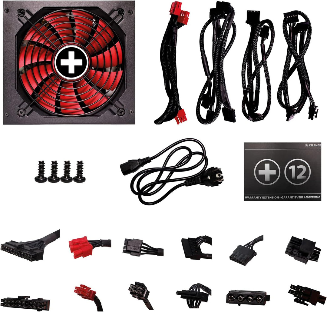 Xilence XP850MR9 850W PC Netzteil, Semi Modular, 80+ Gold, Gaming, ATX, rot/schwarz