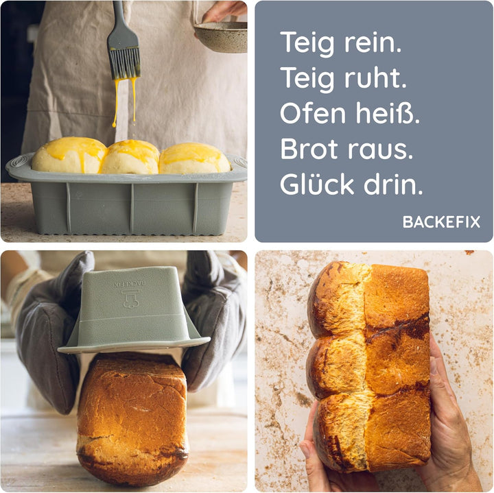 Backefix flexible Silikon Brotbackform 600g, Kastenform klein 21cm, als Kuchenform Kasten, ideal zum
