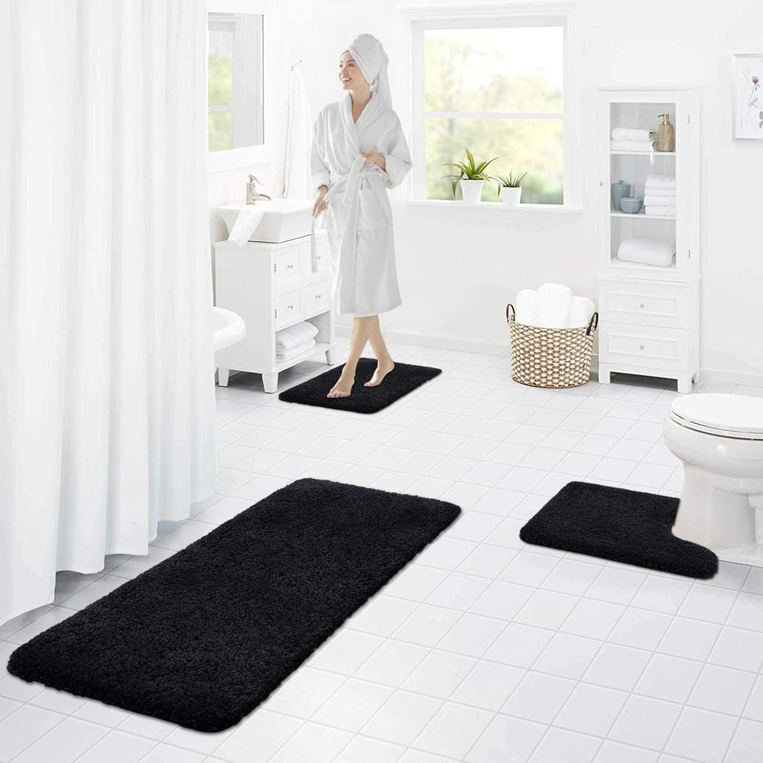 Homaxy Badezimmerteppich Set 2 teilig Badematte rutschfest Waschbar Weiche Hochflor Badteppich Flaus