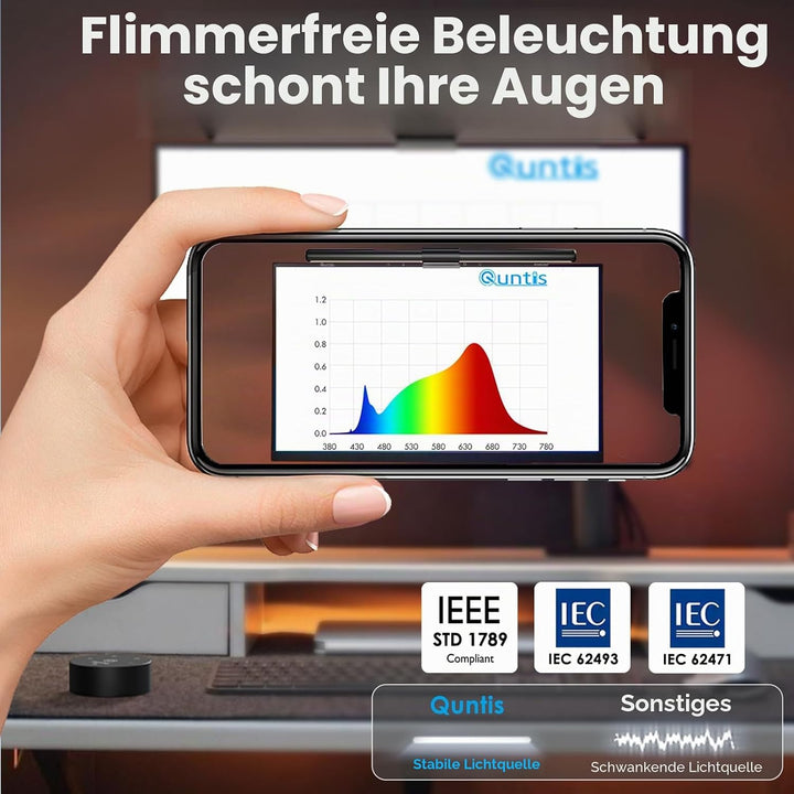 Quntis Computer Monitor Lampe LED USB mit Touch Control, Monitor Light Bar mit Anti-blauem Licht, Bi