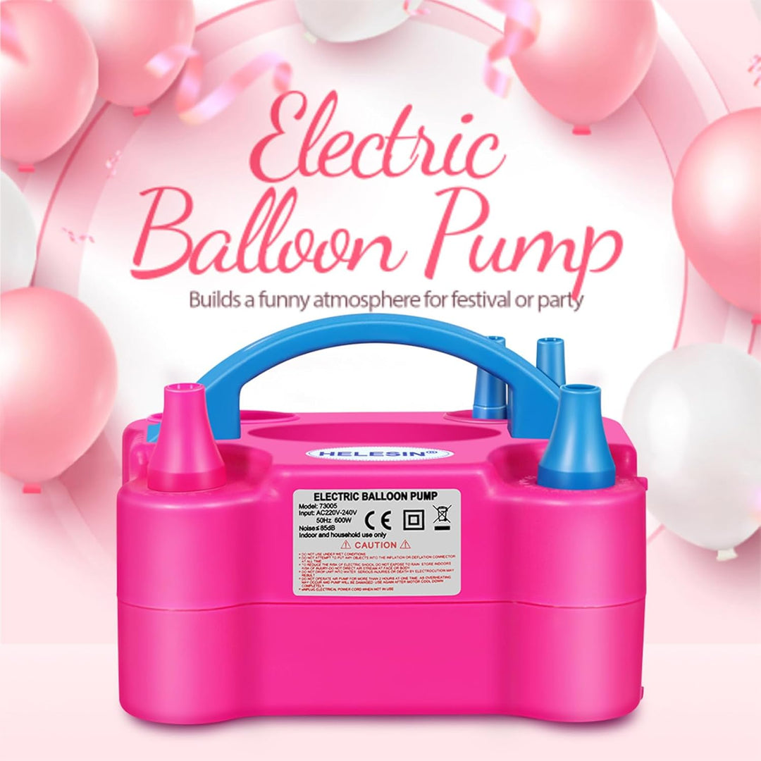 HELESIN Luftballonpumpe Elektrisch, 600W Ballonpumpe Elektrisch, Tragbar Balloon Pump mit 2 Inflatio