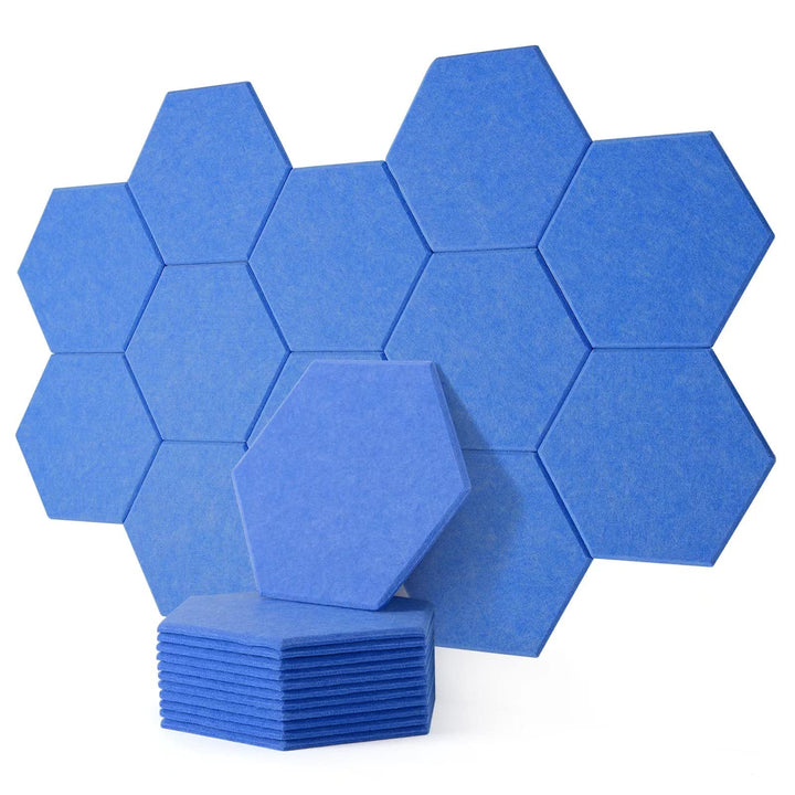 Rdutuok 12 Stück Akustik Panel,30x26x1cm Hexagon Akustik Absorber Schallschutzplatten Akustikpaneele