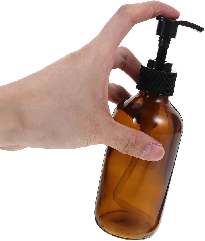 4 Stück 250ml Glas Duschgelflaschen mit Pumpverschluss