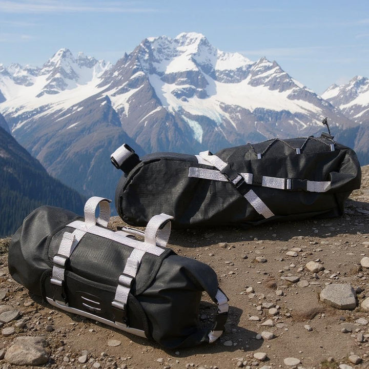 Fahrrad Taschen Set universal für Lenker und Sattel, Lenkertasche vorne, Satteltasche hinten ohne Ge