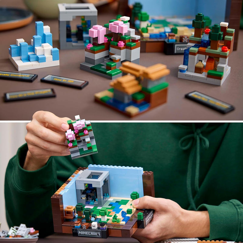 LEGO Minecraft Die Werkbank Bauset, Videospiel-Set mit 8 Figuren, darunter Steve, Alex, Kreaturen un