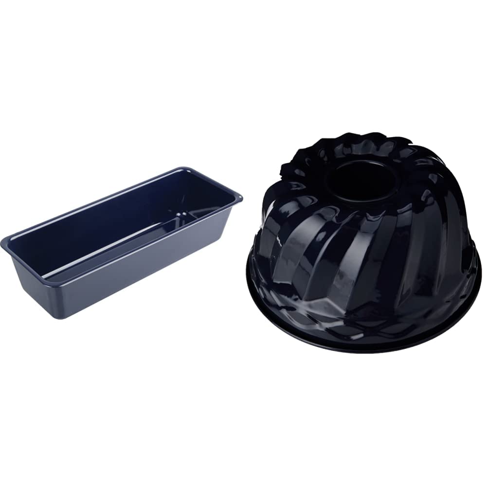 Dr. Oetker Brotbackform 35 cm Back-Liebe Emaille – 35er Kasten Kastenform in Dunkelblau & Guglhupf B