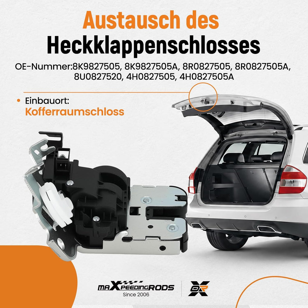 maXpeedingrods 8K9827505A Heckklappenschloss Hinten für Audi A1 A3 A4 A5 A6 A7 Q3 Q5 Q7 TT Kofferrau