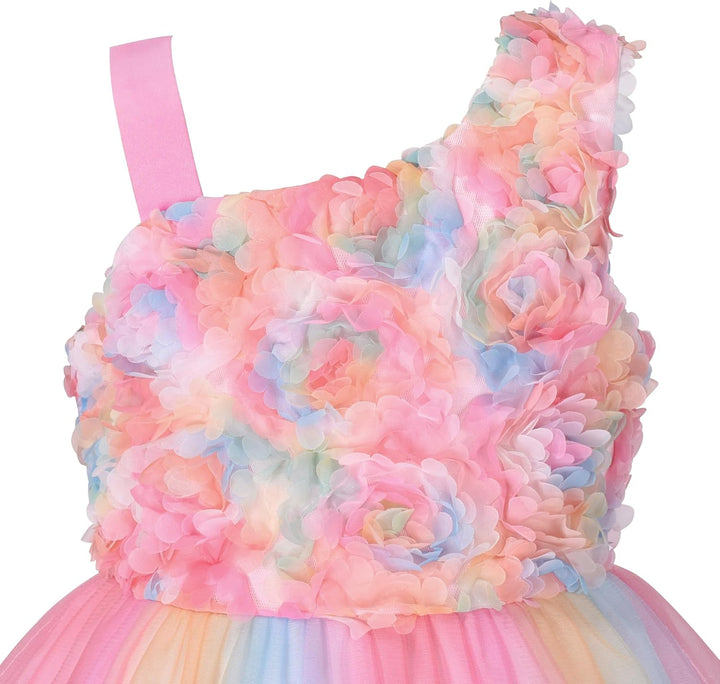 Sunny Fashion Mädchen Kleid Blume Mädchen Kleid Ivory Pailletten Brautjungfer Hochzeit Party Gr. 110