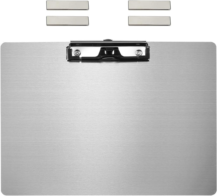Magnetische Klemmbretter aus Edelstahl, Metallklemmbretter mit flachem 304-Clip, schwarze Tafeln für
