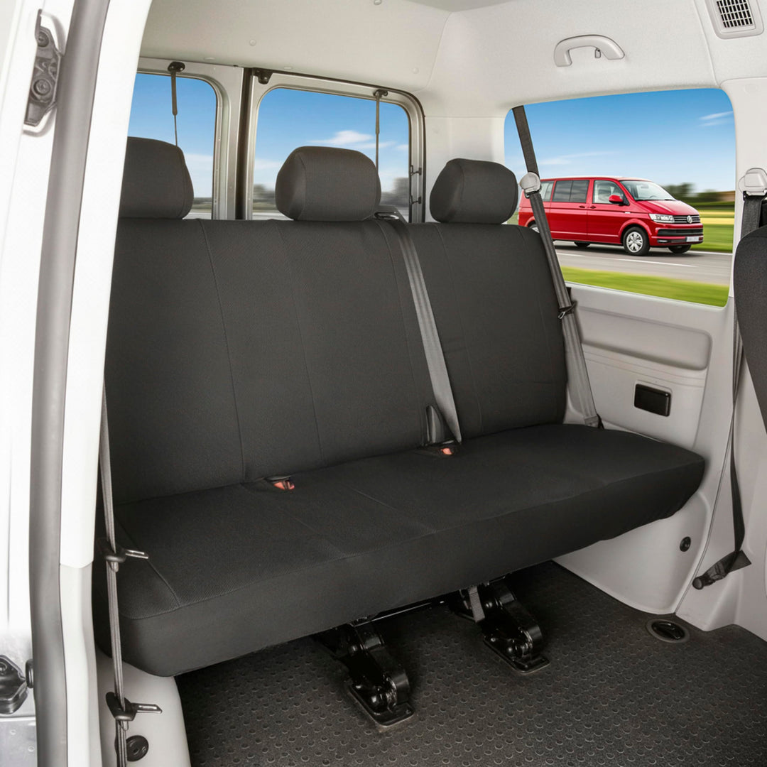 Walser Transporter Sitzbezüge Auto kompatibel mit VW T5, 3er Bank, Auto Sitzbezüge aus Stoff Sitzsch